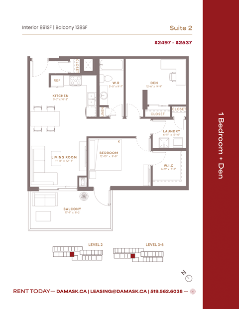 Suite 02 at Damask, Windsor, ON